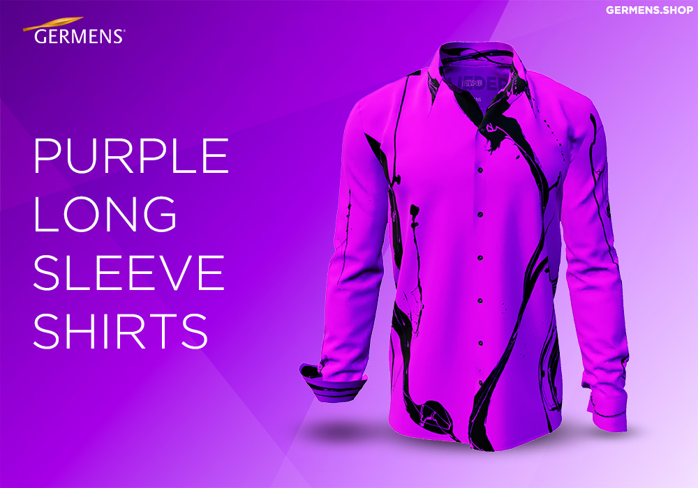 Camisa de manga larga para hombre en color morado de GERMENS art fashion