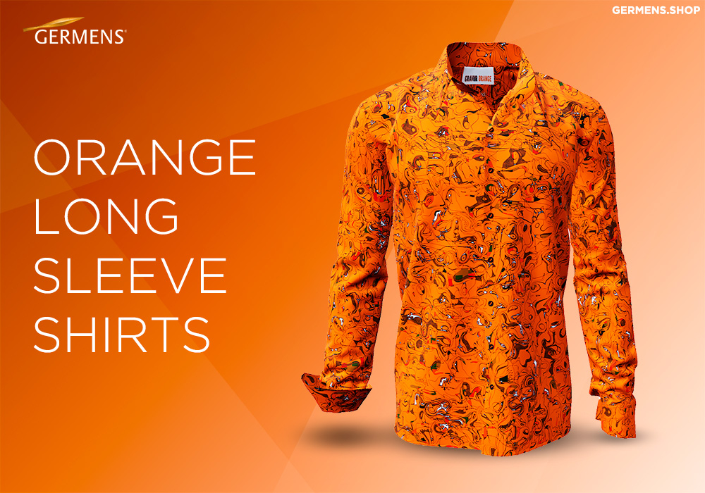 Camisa de hombre naranja con botones de GERMENS art fashion
