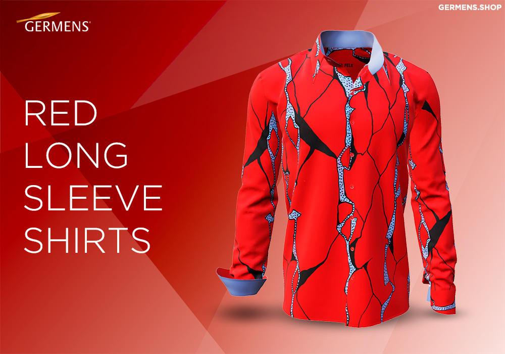 Camisas rojas de manga larga con botones de GERMENS artfashion