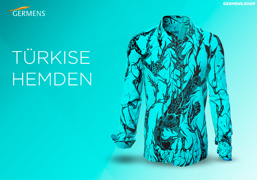 Camisa turquesa de manga larga para hombre de GERMENS