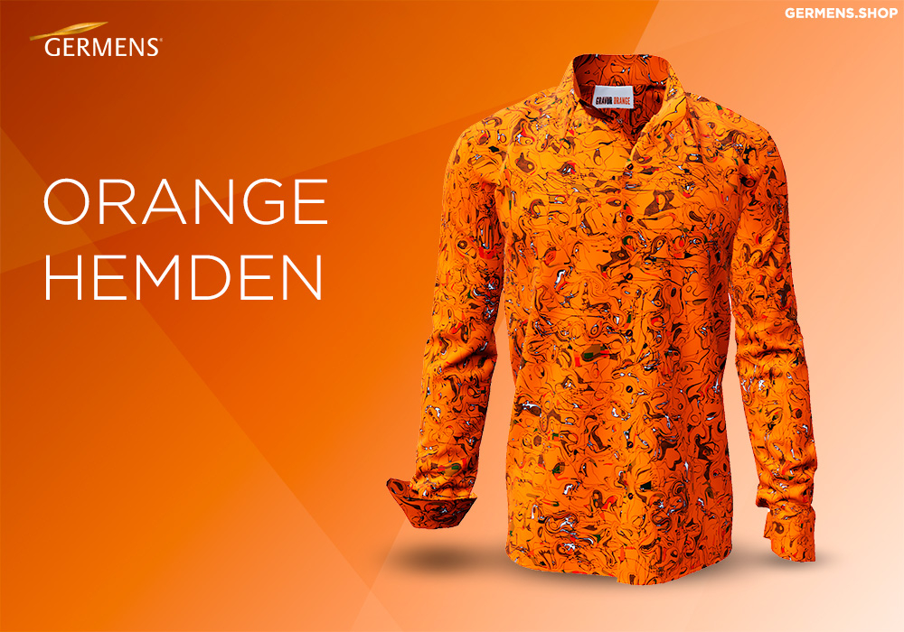Camisa naranja de manga larga para hombre de GERMENS