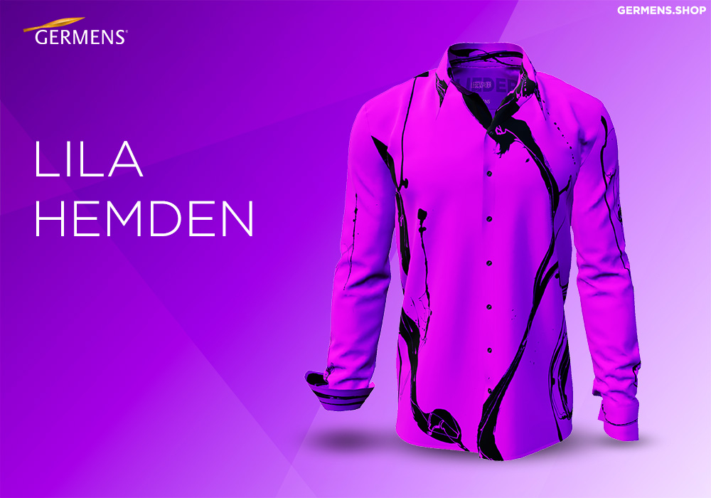 Camisa de manga larga para hombre de color lila de GERMENS