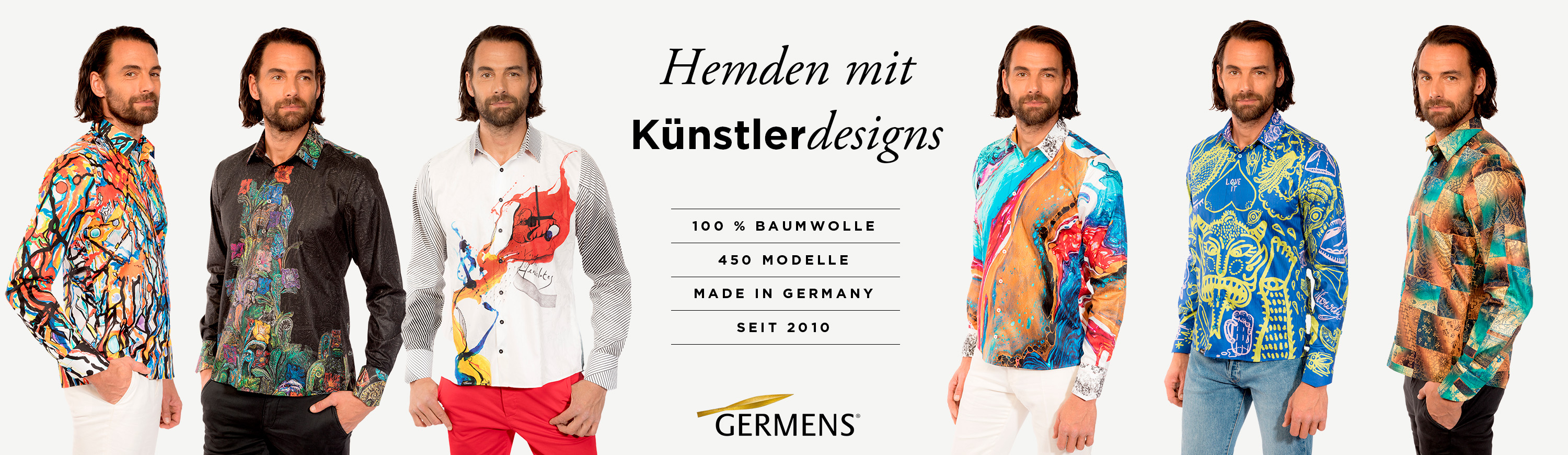 Camisas de hombre con diseños de artistas - 100 % algodón - GERMENS artfashion