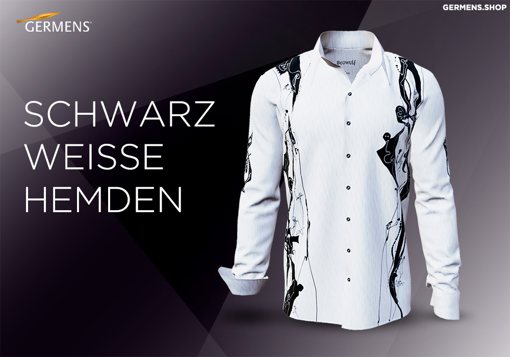 schwarz weiße Hemden Langarm von GERMENS artfashion
