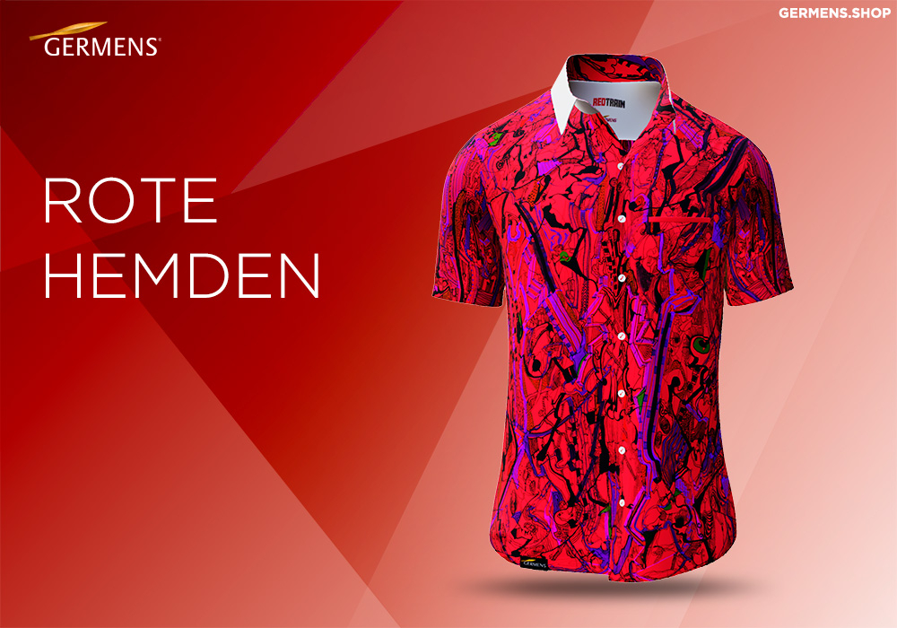 rote Kurzarmhemden von GERMENS artfashion