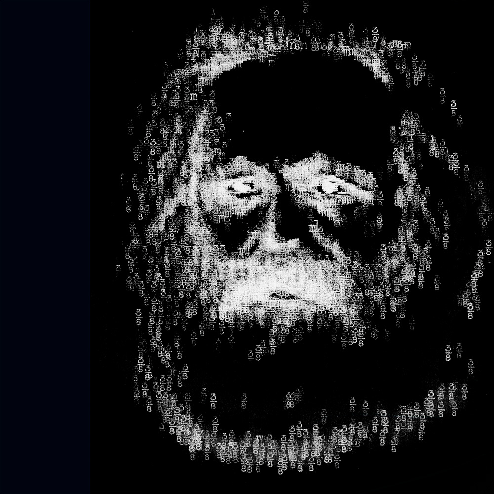 Detalle del diseño TYPEWRITER KARL MARX BLACK de GERMENS artfashion