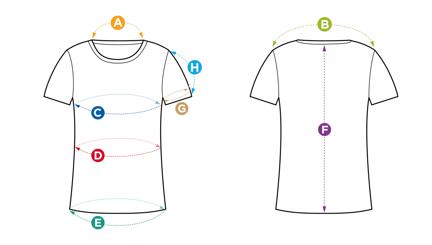 Camiseta de hombre GERMENS: esquema de la tabla de tallas
