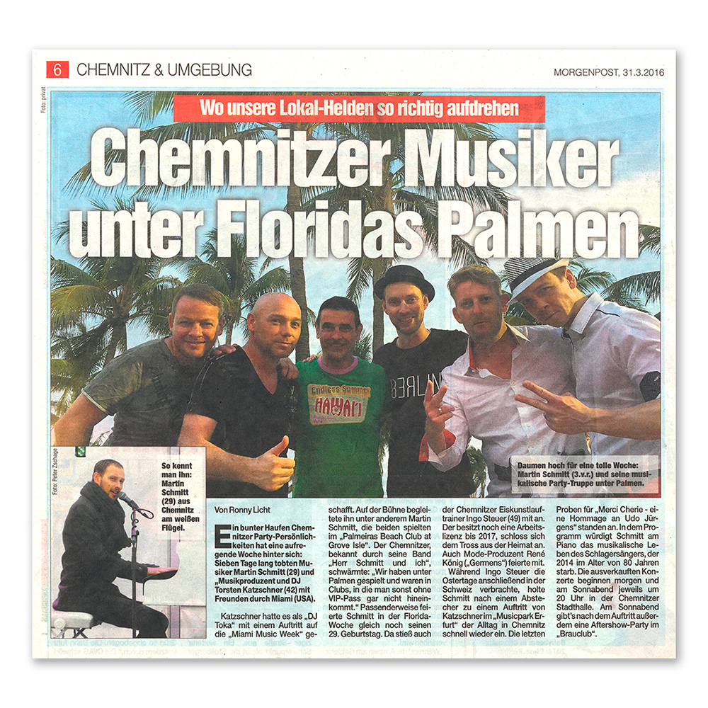 Morgenpost Chemnitz berichtet über eine Reise nach Miami - 31. März 2016