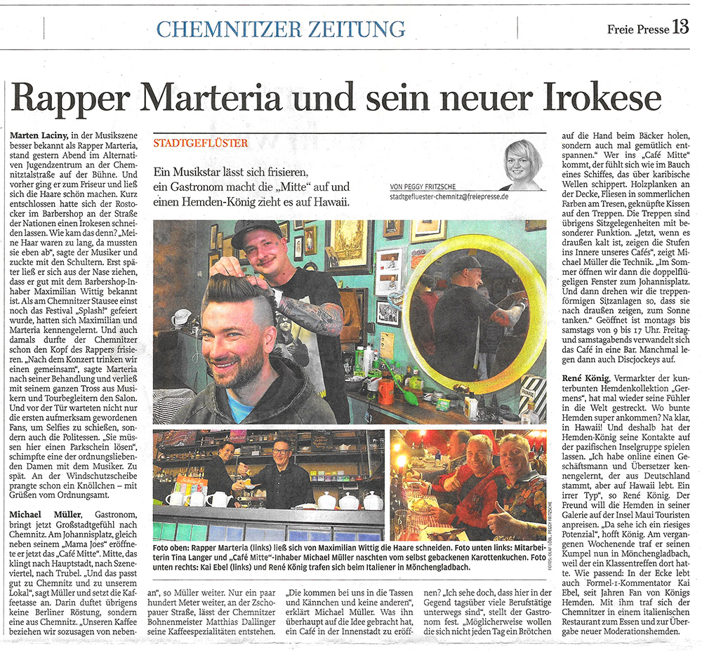 Freie Presse berichtet über René König - 3. März 2018