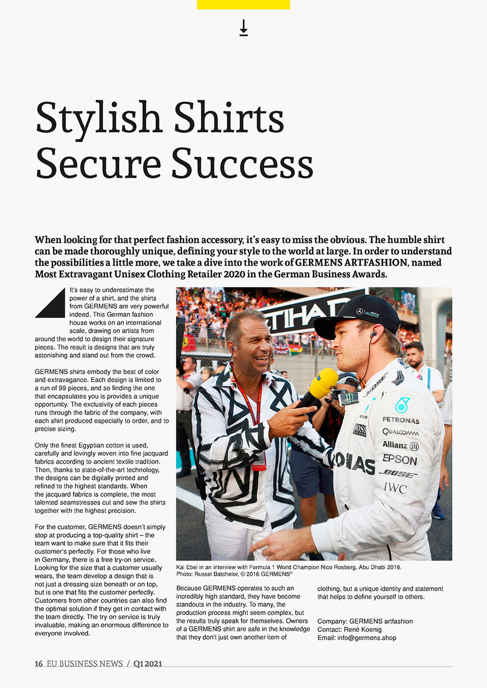 EU Business News, 1. Quartal 2021, Stylish Shirts Secure Success
