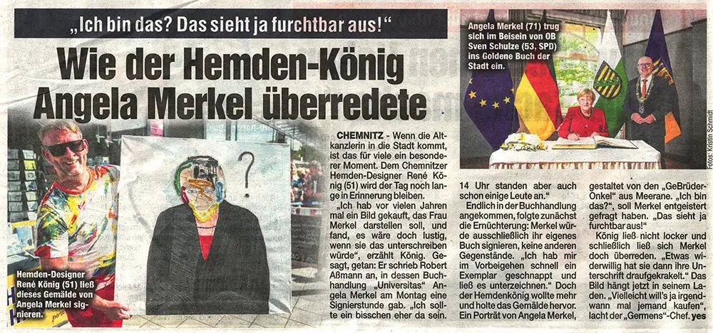 Morgenpost Chemnitz, 10. September 2025 - „Wie der Hemden-König Angela Merkel überredete“