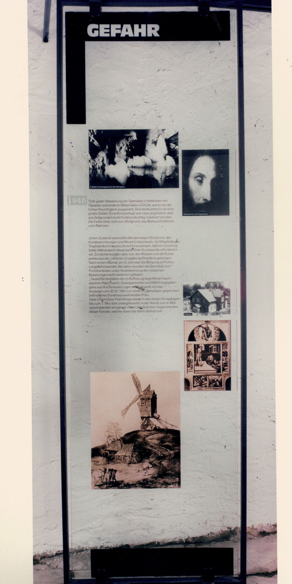 Schautafel in der Ausstellung zur Gemäldeeinlagerung der Nazis im Zweiten Weltkrieg im Museum Kalkwerk Lengefeld im Erzgebirge