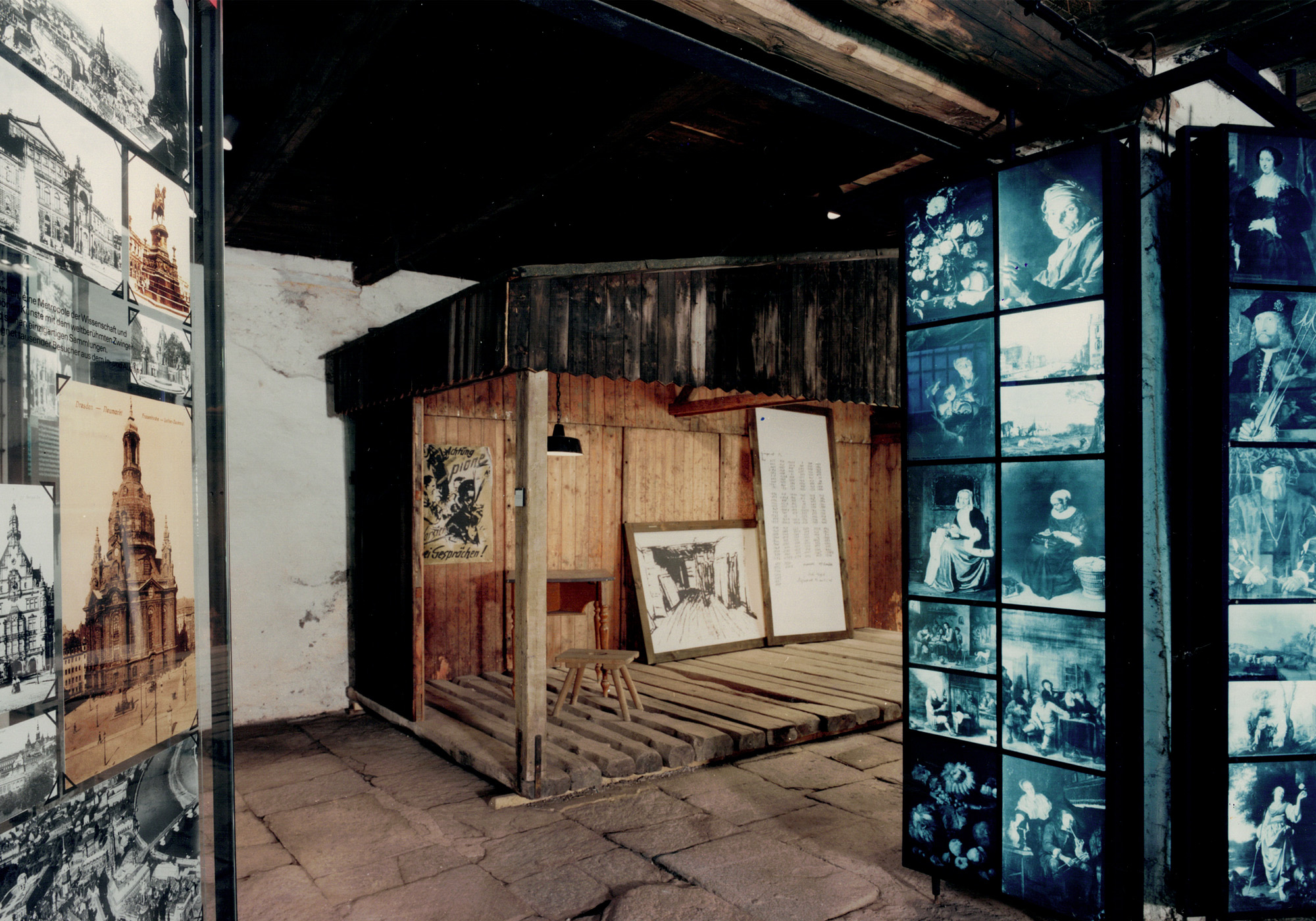 Exposición sobre el almacenamiento de pinturas por parte de los nazis durante la Segunda Guerra Mundial en el Museo Kalkwerk de Lengefeld, en los Montes Metálicos