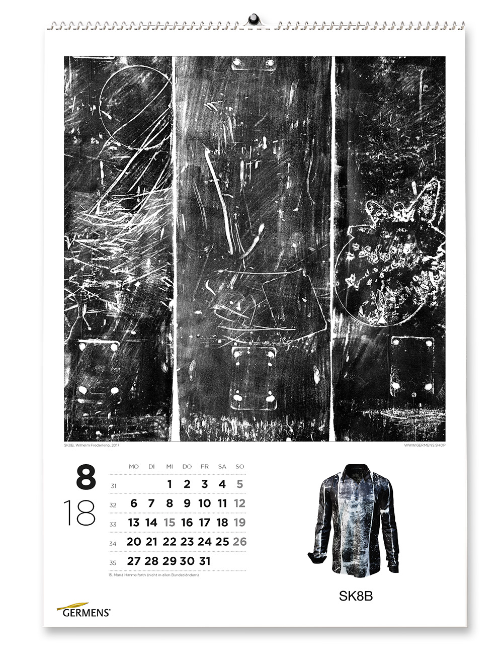 Calendario artístico de GERMENS - Abril de 2018 - Camiseta de manga larga SK8B