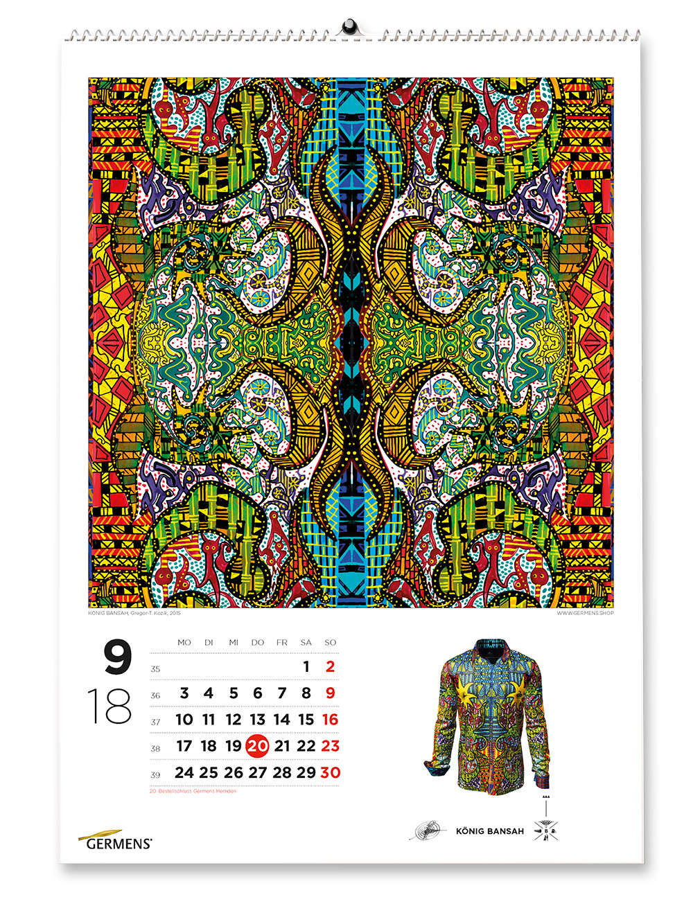 Calendario artístico de GERMENS - Septiembre de 2018 - Camiseta de manga larga KING BANSAH