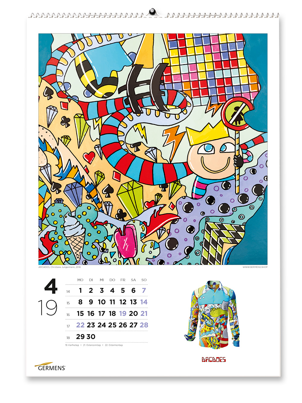 Calendario artístico de GERMENS - Abril de 2019 - Camiseta de manga larga ARCADES