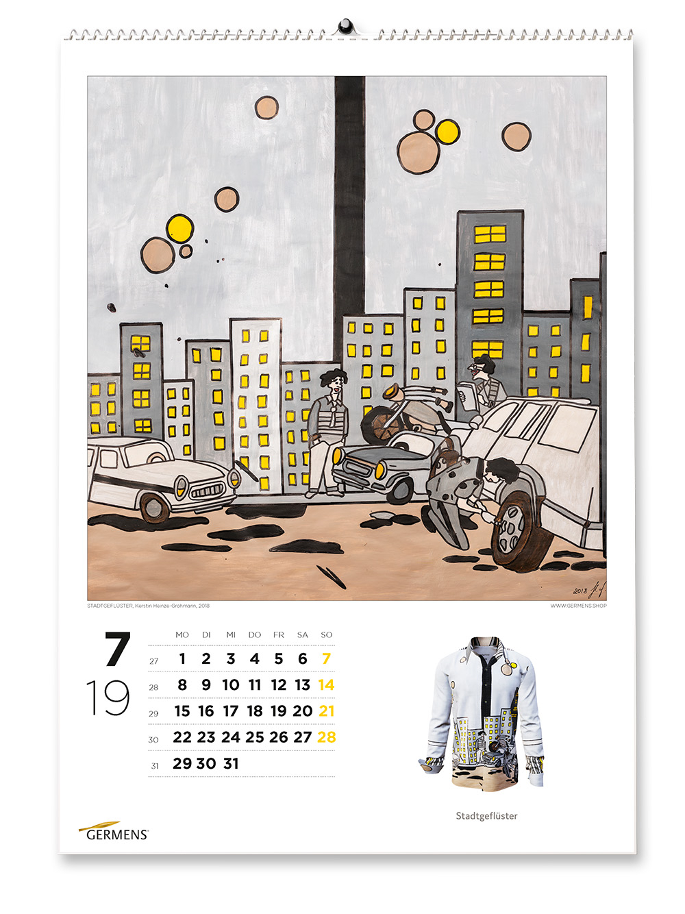 Calendario artístico de GERMENS - Julio de 2019 - Camiseta de manga larga STADTGEFLÜSTER