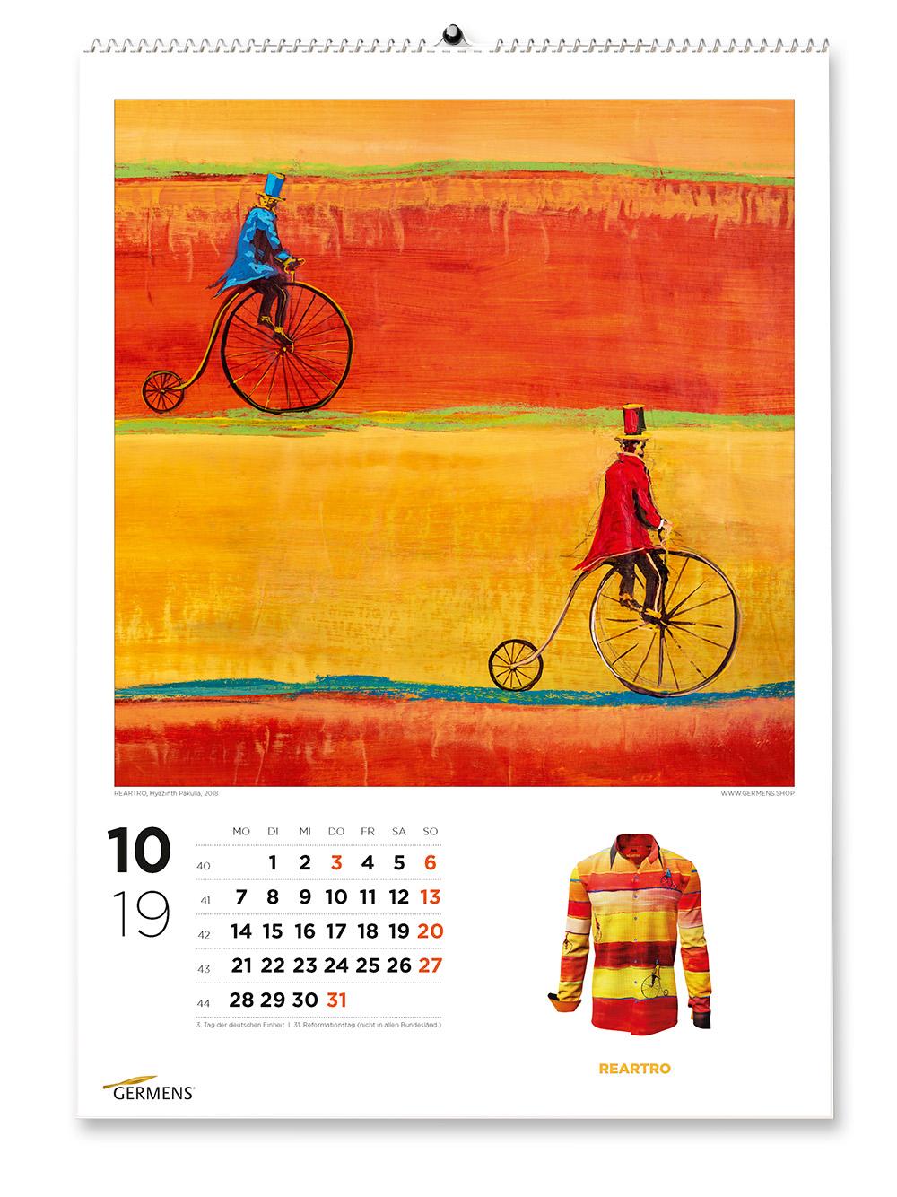 Calendario artístico de GERMENS - Octubre de 2019 - Camiseta de manga larga REARTRO