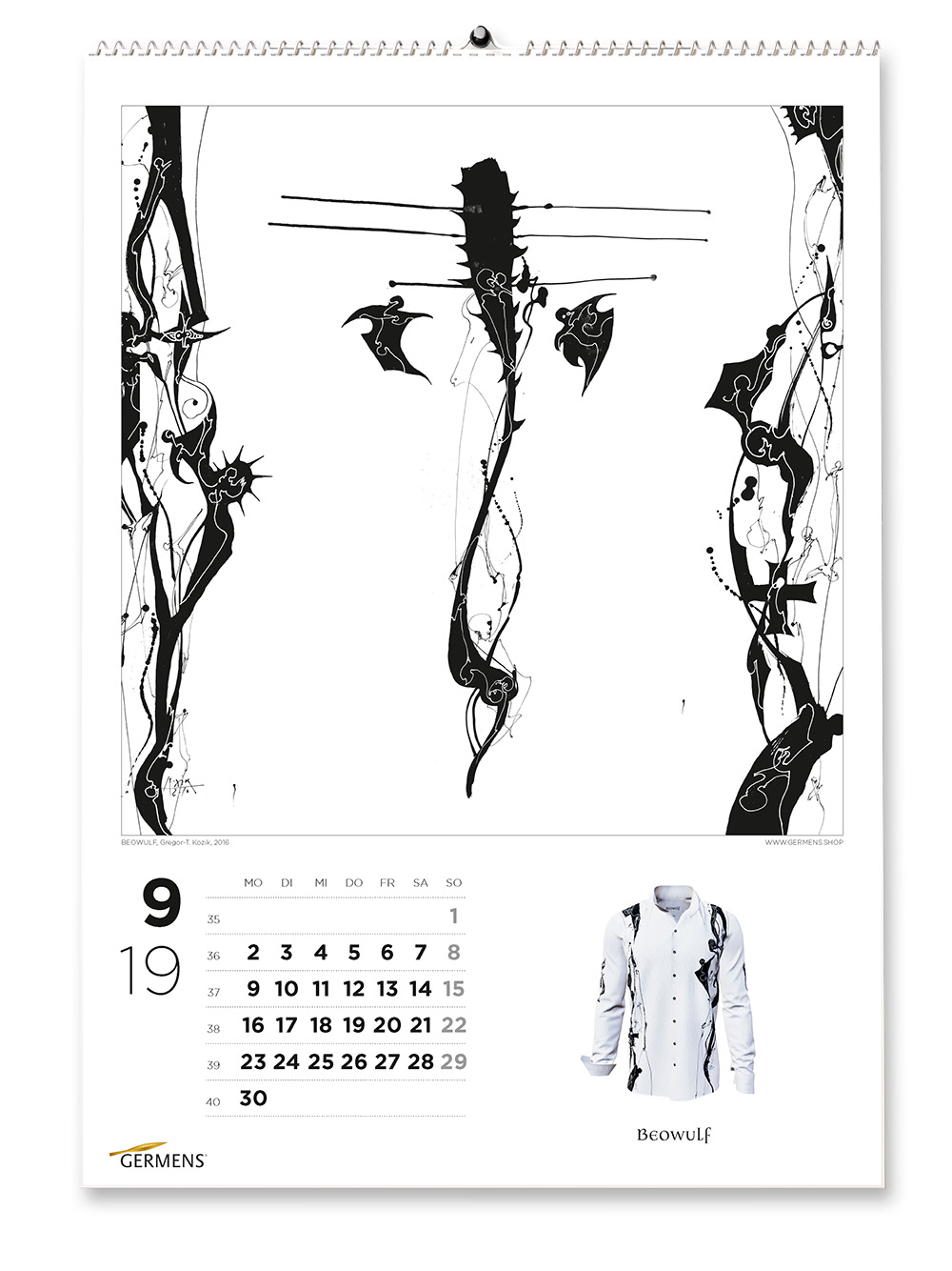 Calendario artístico de GERMENS - Septiembre de 2019 - Camiseta de manga larga BEOWULF