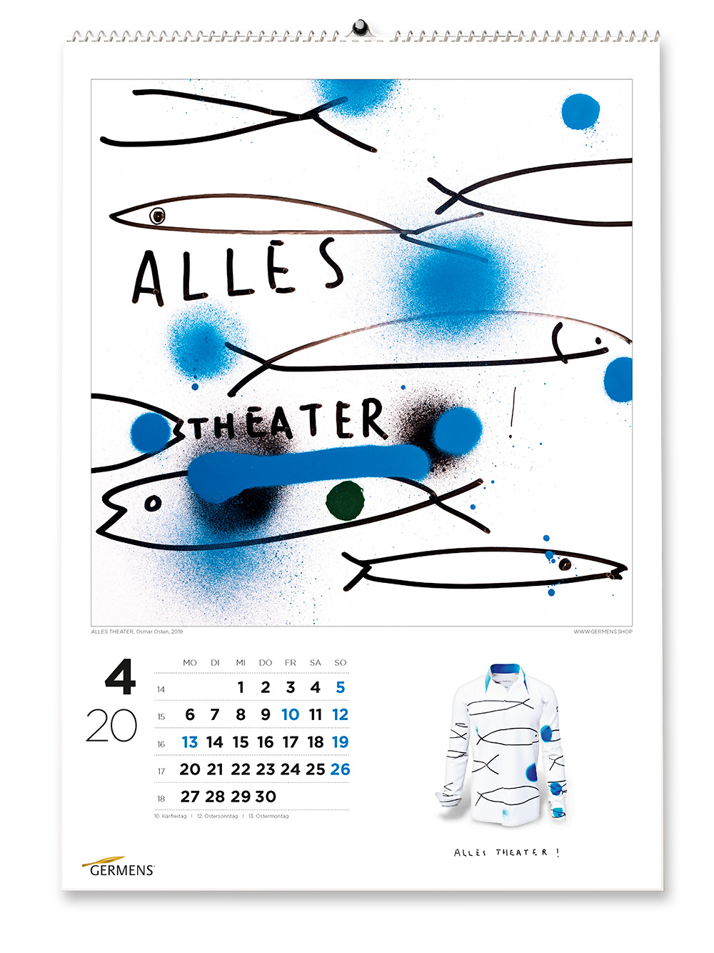 Calendario artístico de GERMENS - Abril de 2020 - Camiseta de manga larga «ALLES THEATER»