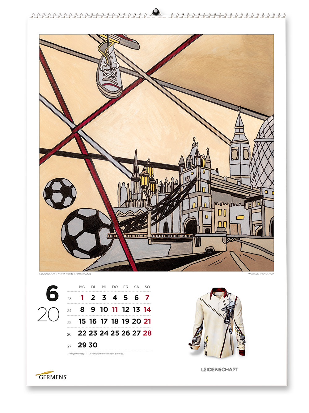 Calendario artístico de GERMENS - Junio de 2020 - Camiseta de manga larga LEIDENSCHAFT
