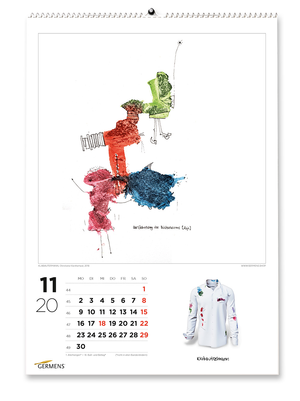 Calendario artístico de GERMENS - Noviembre de 2020 - Camiseta de manga larga KLABAUTERMANN