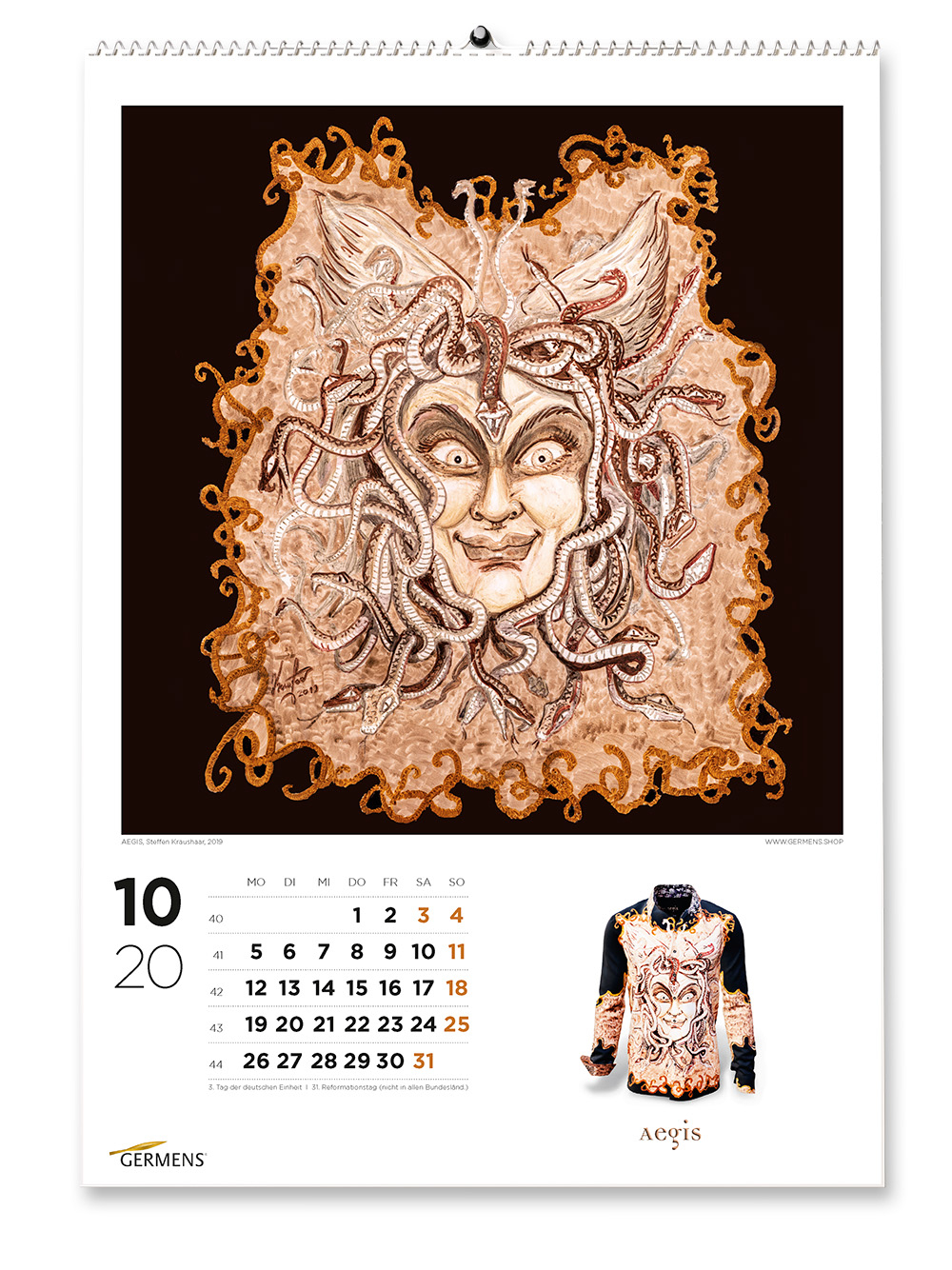 Calendario artístico de GERMENS - Octubre de 2020 - Camiseta de manga larga AEGIS