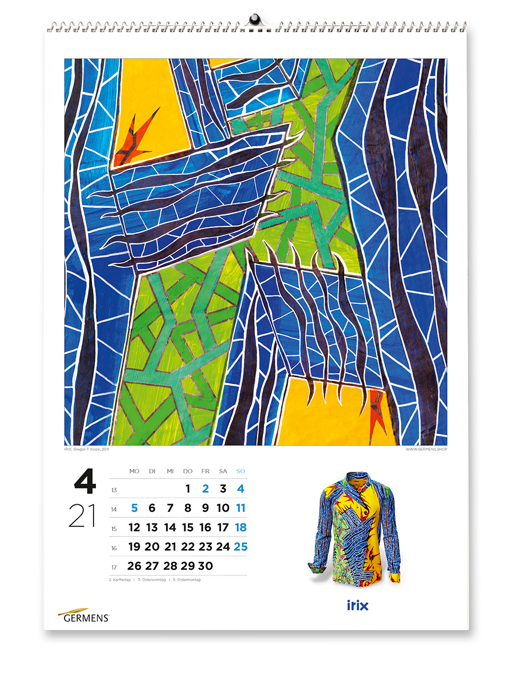Calendario artístico de GERMENS - Abril de 2021 - Camiseta de manga larga IRIX