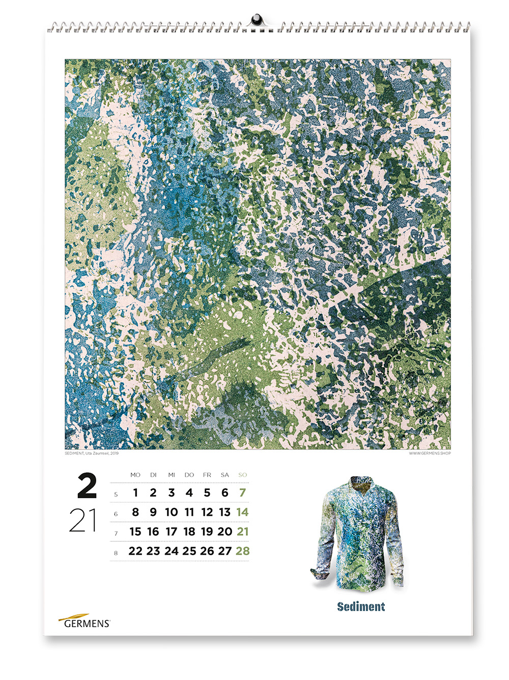 Calendario artístico de GERMENS - Febrero de 2021 - Camiseta de manga larga SEDIMENT