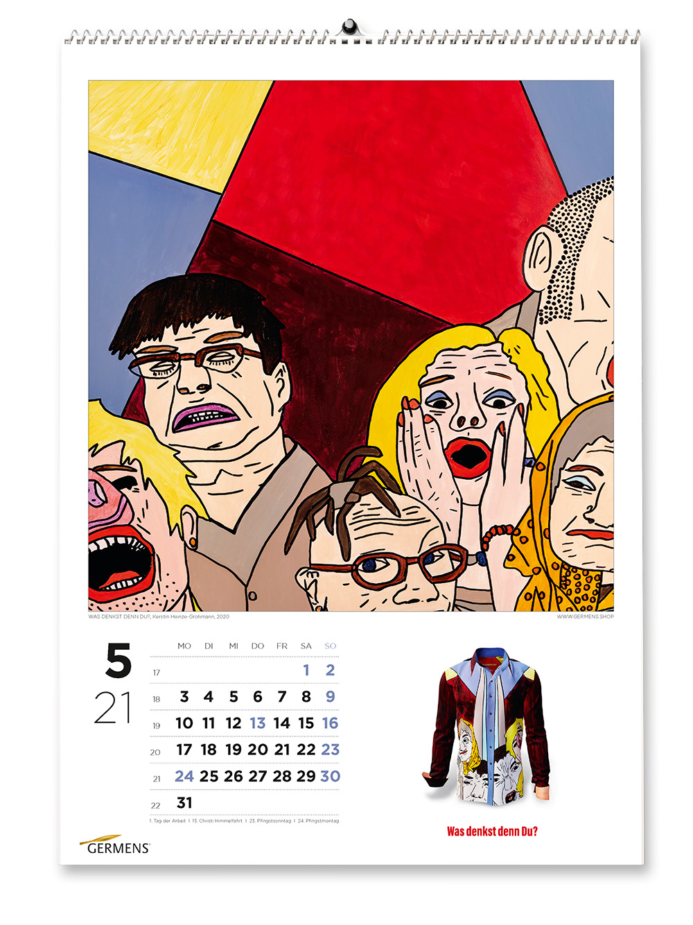 Calendario artístico de GERMENS - Mayo de 2021 - Camiseta de manga larga «¿Y TÚ QUÉ OPINAS?»