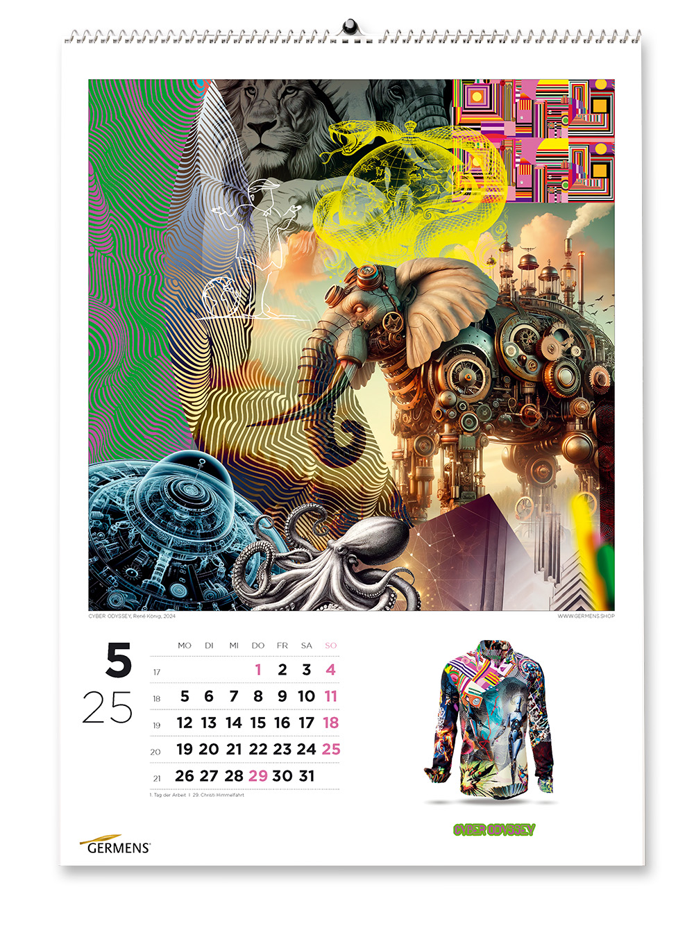 Calendario artístico de GERMENS - Mayo de 2025 - Camiseta de manga larga CYBER ODYSSEY