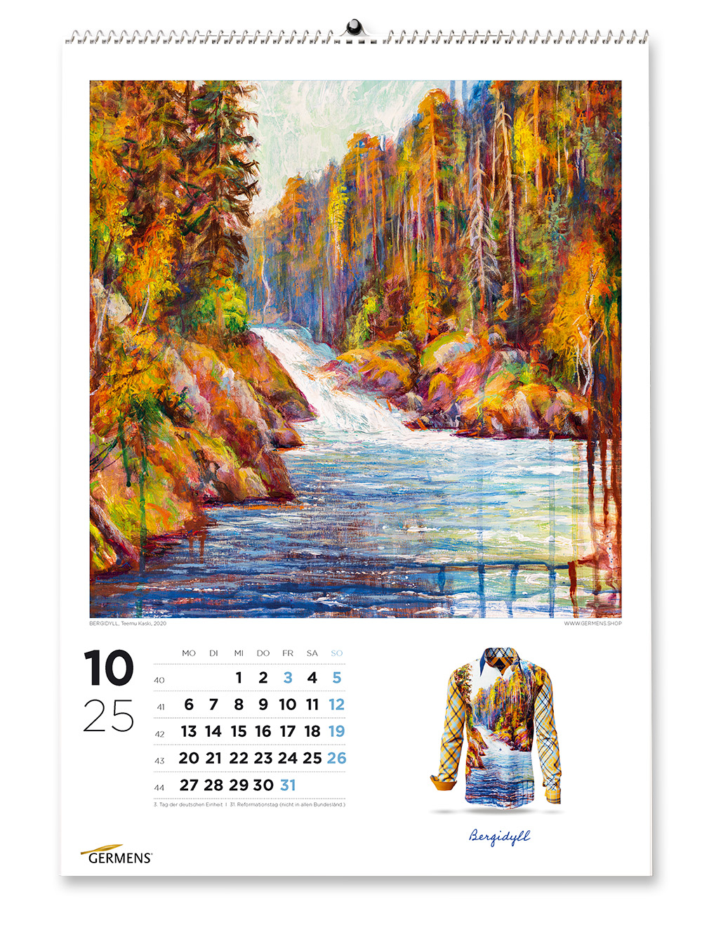 Calendario artístico de GERMENS - Octubre de 2025 - Camiseta de manga larga BERGIDYLL
