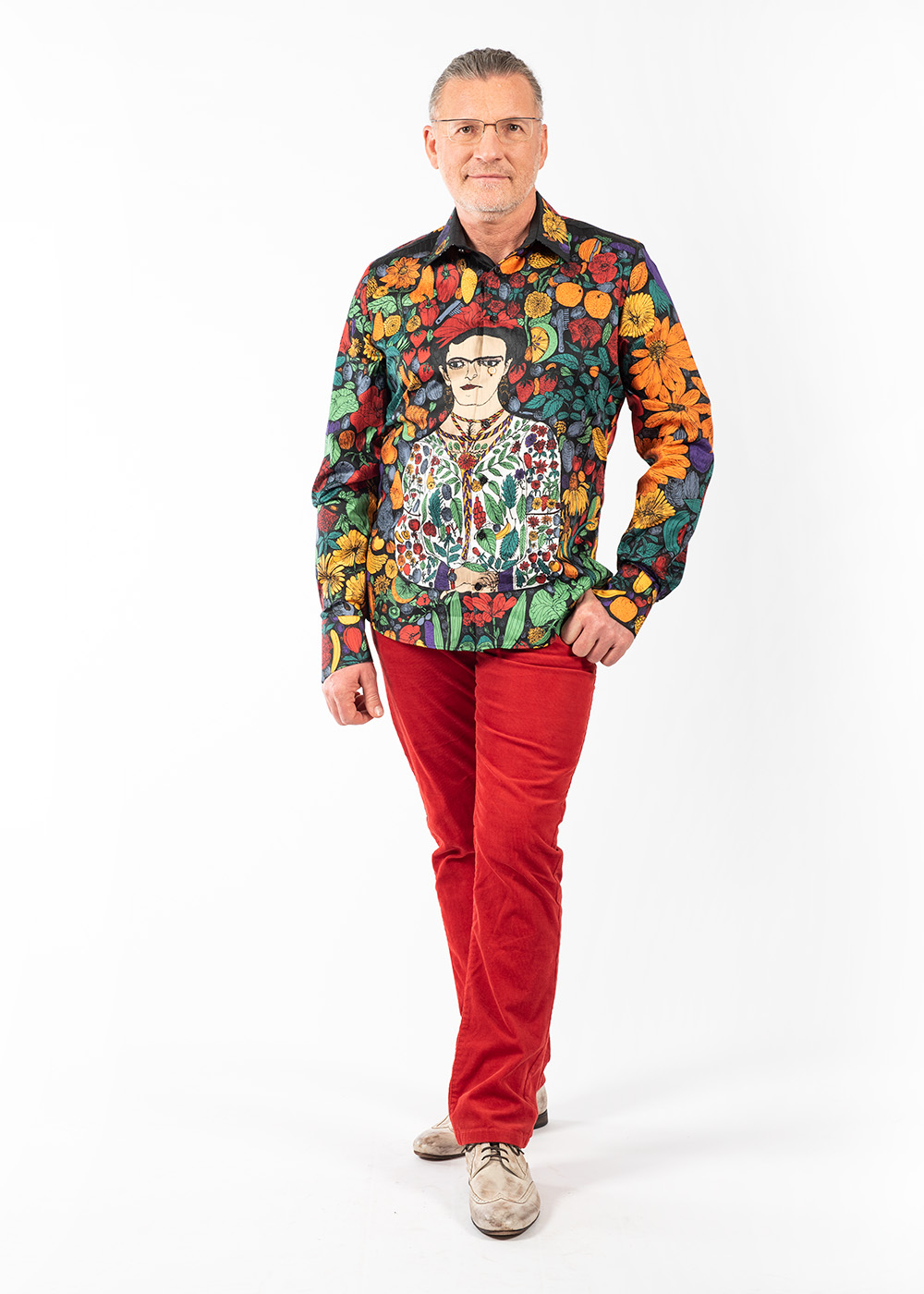 Camisa de manga larga para hombre «FLORES DE MÉXICO» de GERMENS artfashion