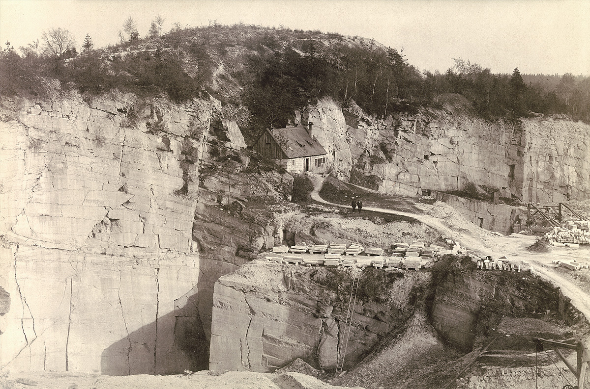 Historische Aufnahme des Steinbruchs im Zeisigwald Chemnitz © Museum für Naturkunde Chemnitz