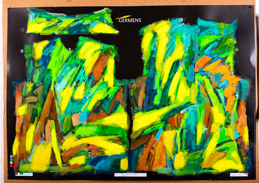 Diseño gráfico para la camiseta LANDSCAPE WITH RIVER de GERMENS, del artista Arte di Silvio