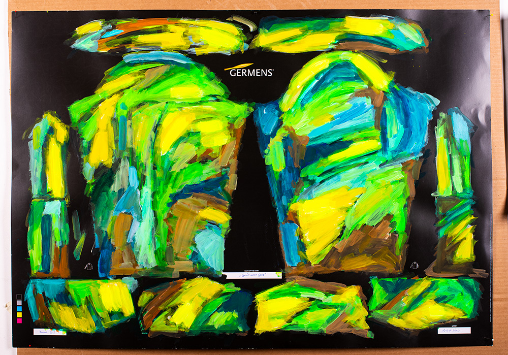 Diseño gráfico para la camiseta LANDSCAPE WITH RIVER de GERMENS, del artista Arte di Silvio