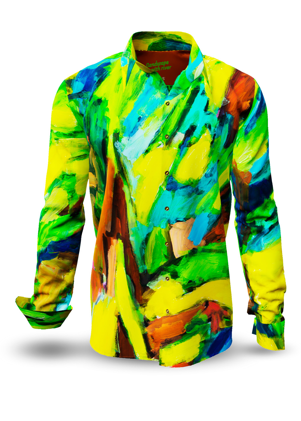  Camisa GERMENS para hombre «LANDSCAPE WITH RIVER», del artista Arte di Silvio