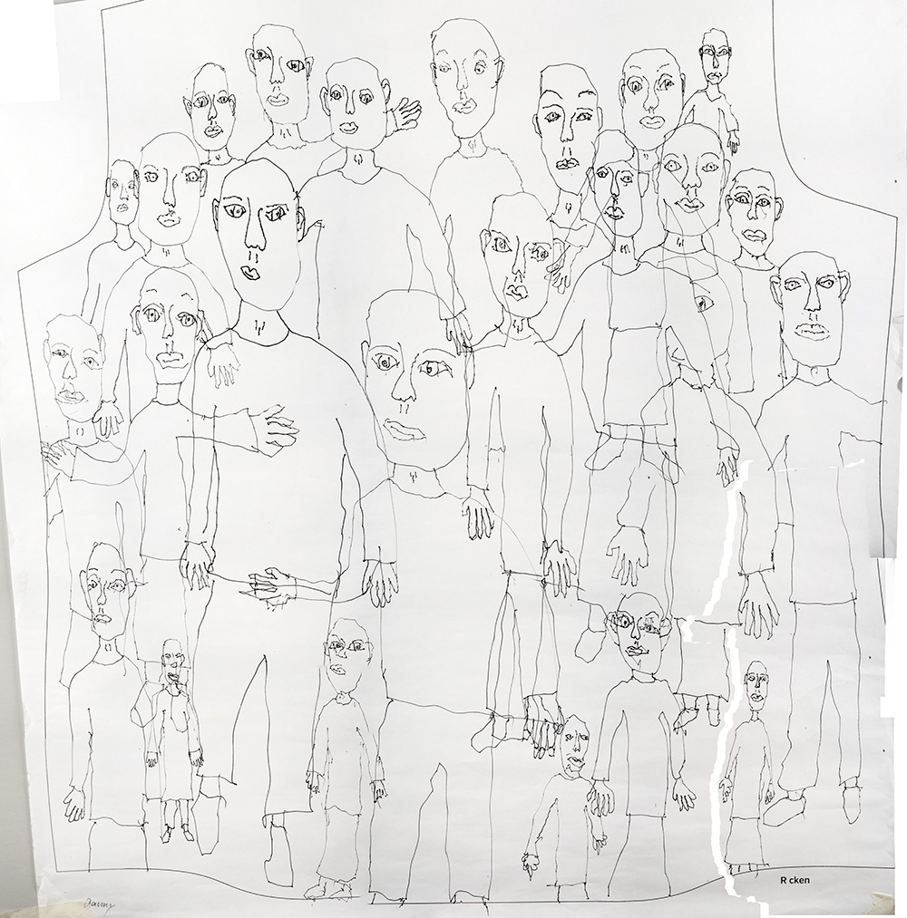 Ilustración de Dany Scholz, del Atelier blau de Worms, para la camisa ARTIKEL 3GG de GERMENS