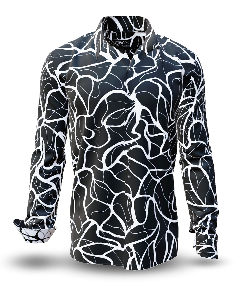 Camisa de hombre NETWORK INKOGNITO de GERMENS artfashion, diseñada por Samet Ünal del Atelier Blau