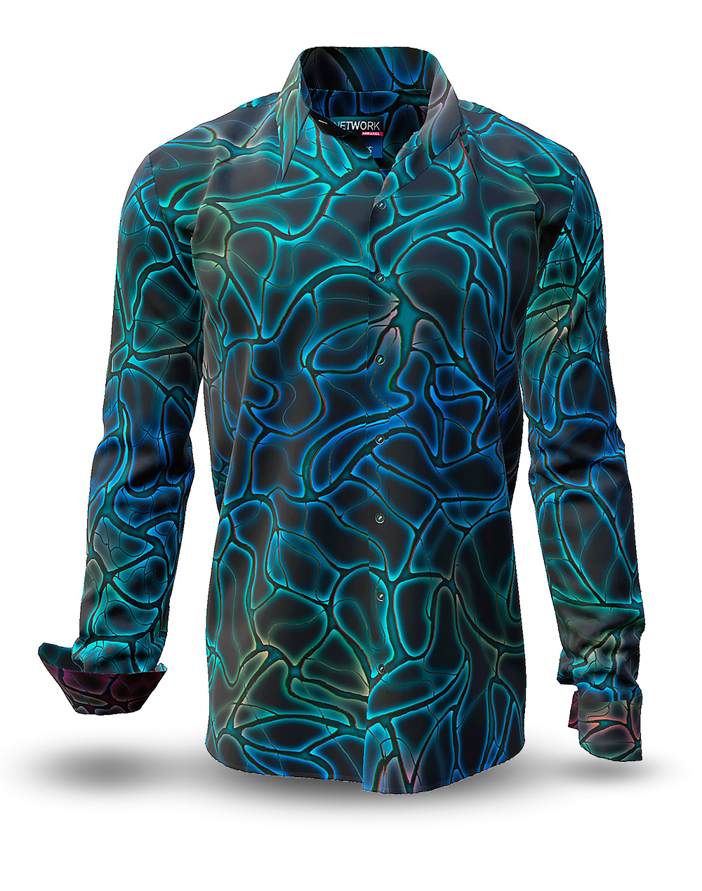 Camisa de hombre NETWORK MIRAKEL de GERMENS artfashion, diseñada por Samet Ünal del Atelier Blau