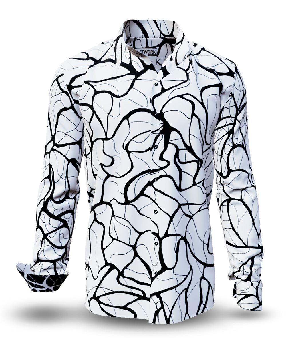 Camisa de hombre NETWORK SIGNI de GERMENS artfashion, diseñada por Samet Ünal del Atelier Blau