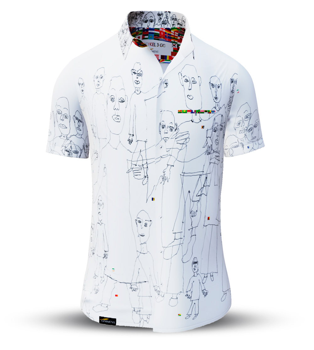 Camisa de manga corta para hombre ARTÍCULO 3GG de GERMENS artfashion, diseñada por Dany Scholz del Atelier Blau