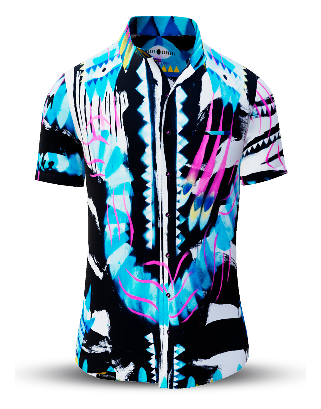 Camisa de manga corta para hombre MUAHT COUTURE de GERMENS artfashion, diseñada por la artista Anett Bauer MUAH, de Dresde
