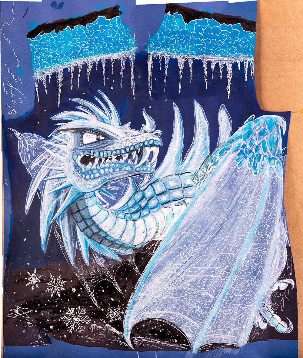 Diseño gráfico para la camiseta FROST AND GLOW de GERMENS, obra del caricaturista Steffen Kraushaar