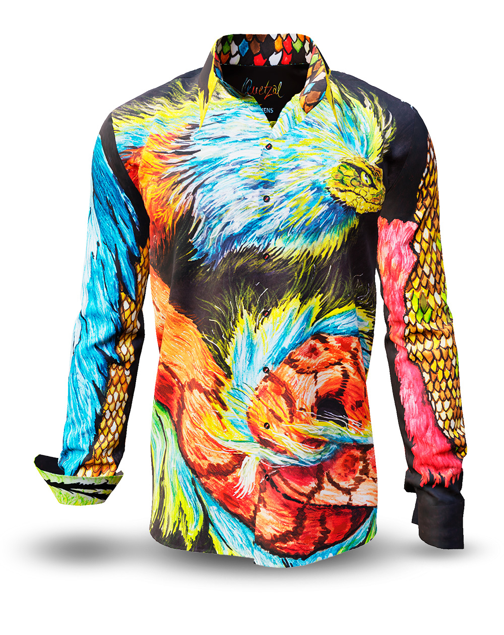 Camisa de hombre QUETZAL de GERMENS artfashion, diseñada por el caricaturista Steffen Kraushaar
