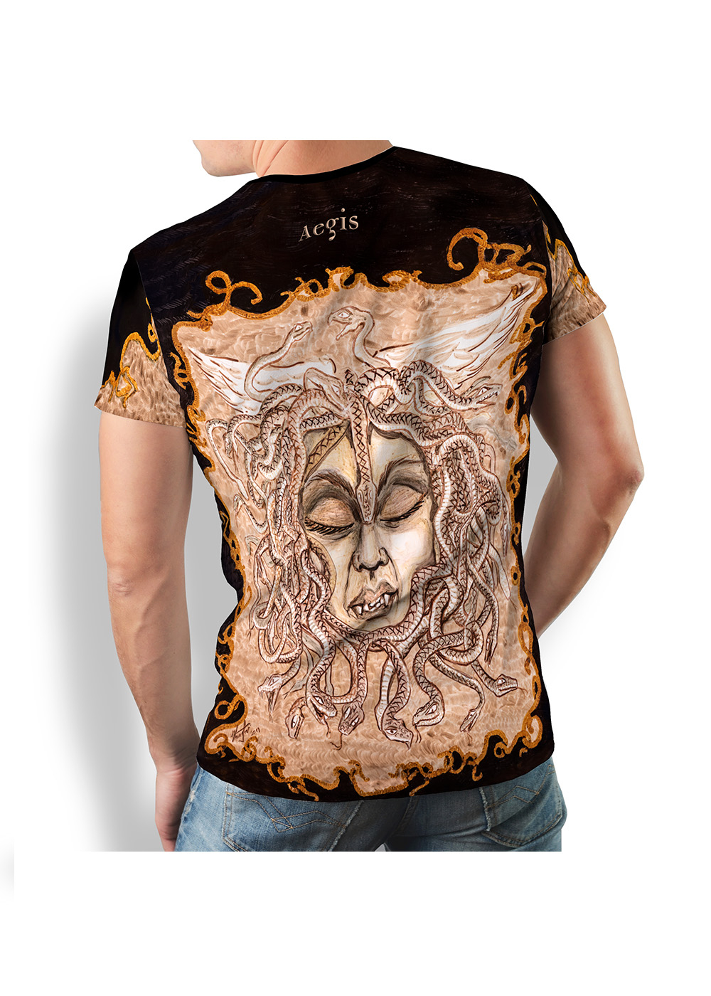 Camiseta para hombre AEGIS de GERMENS artfashion, diseñada por el caricaturista Steffen Kraushaar