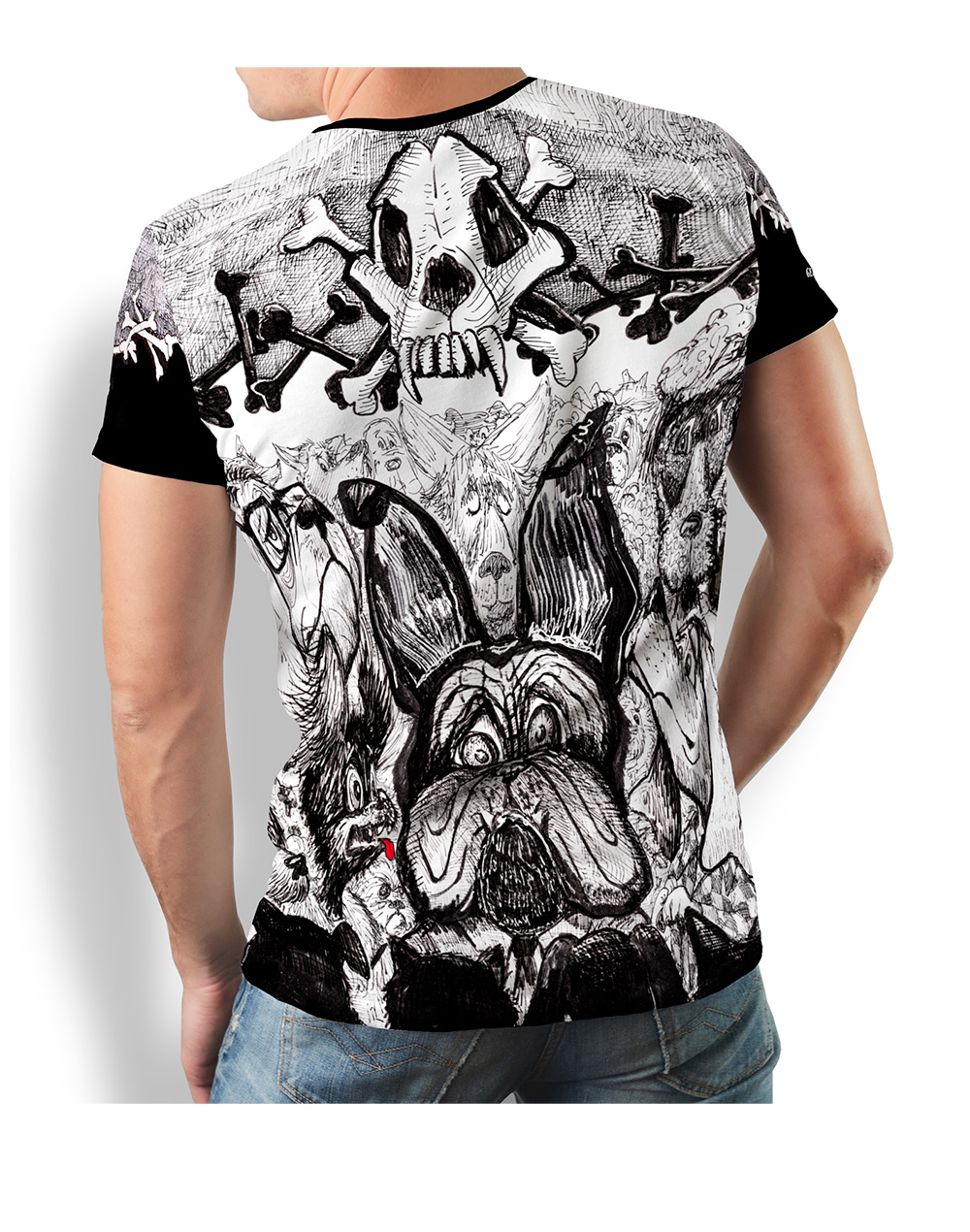 Camiseta para hombre «DOGFIGHT» de GERMENS artfashion, diseñada por el caricaturista Steffen Kraushaar