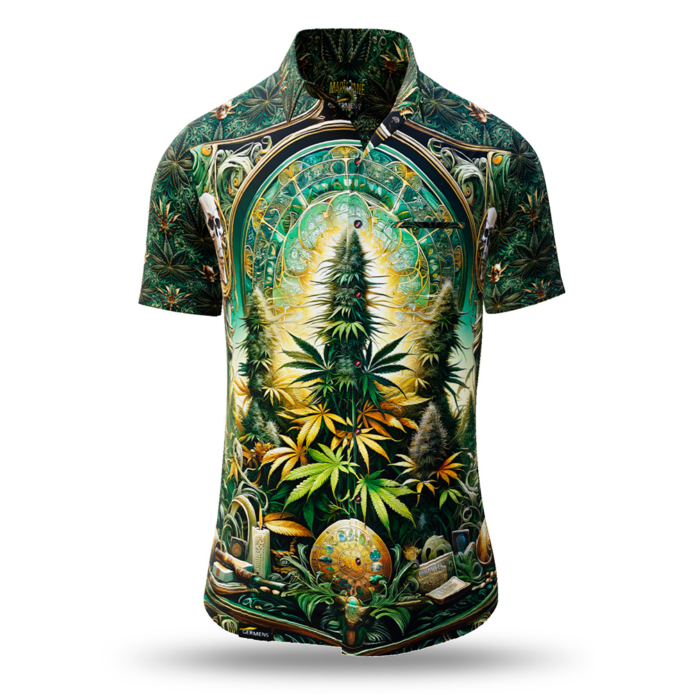 Camisa de verano para hombre MARY JANE GERMENS, colección Cannabis