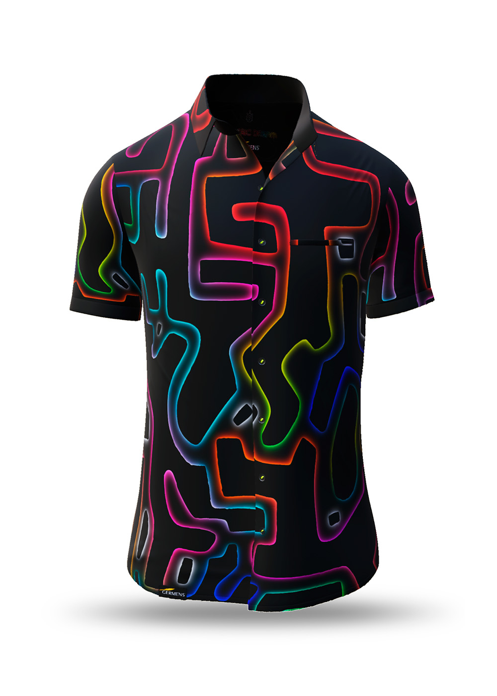 außergewöhnliches Sommerhemd Herren ELECTRIC DEAM von GERMENS artfashion 