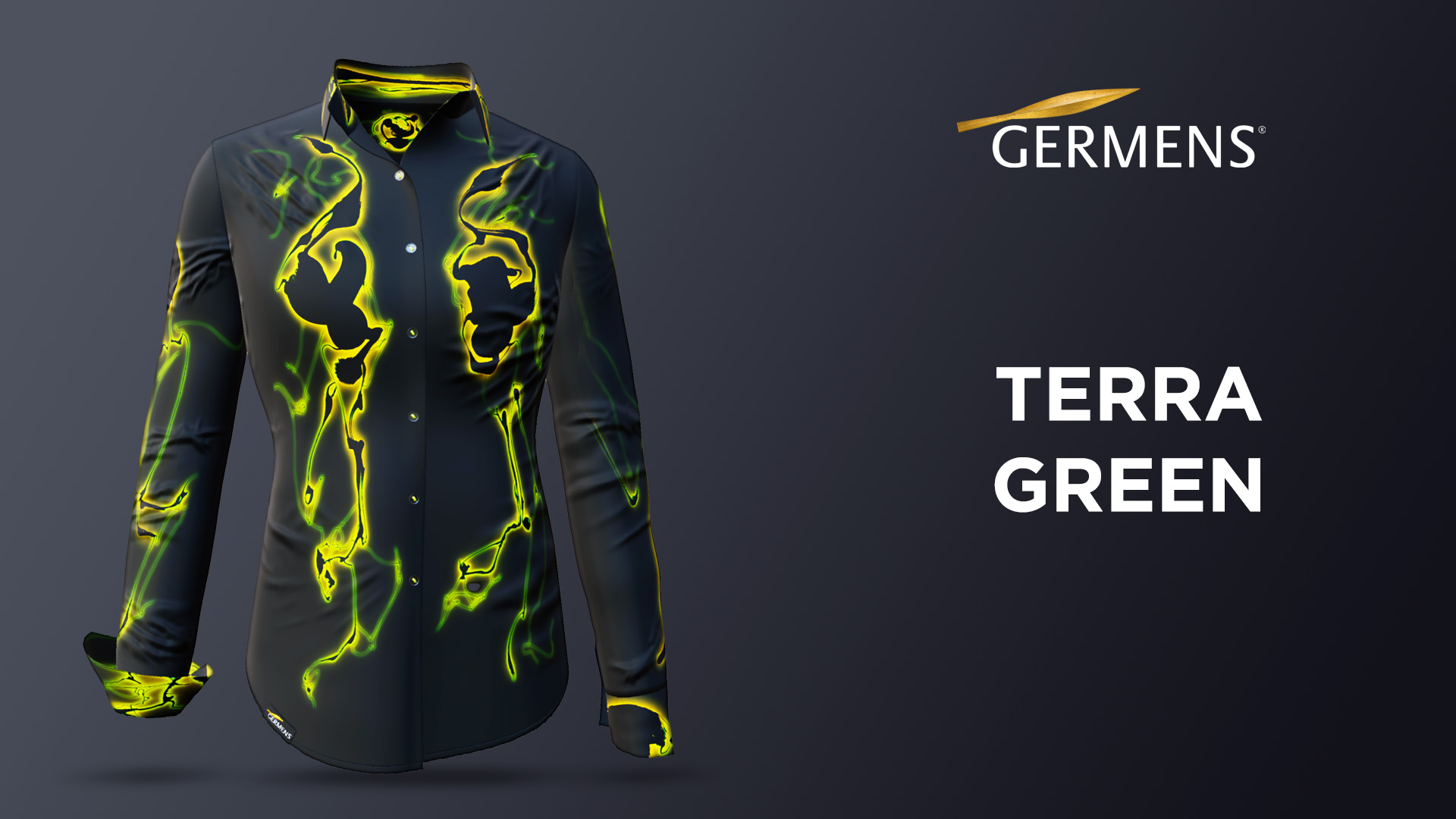 Schwarz grüne Hemdbluse TERRA GREEN von GERMENS